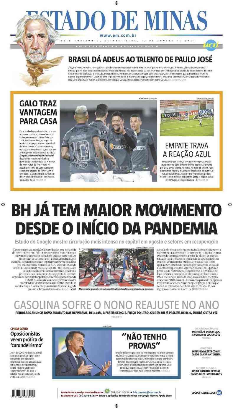 Confira A Capa Do Jornal Estado De Minas Do Dia