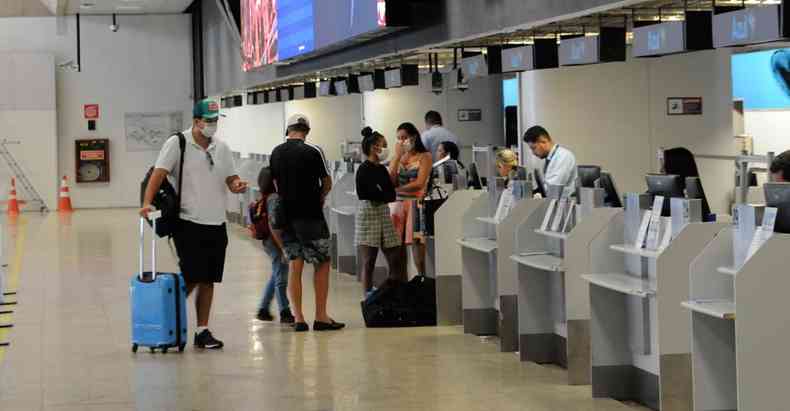 Aeroporto de Confins, 1 de abril: pesquisadores alertaram para risco da falta de monitoramento, mesmo com a diminuio do movimento (foto: Juarez Rodrigues/EM/D.A Press - 1/4/20)