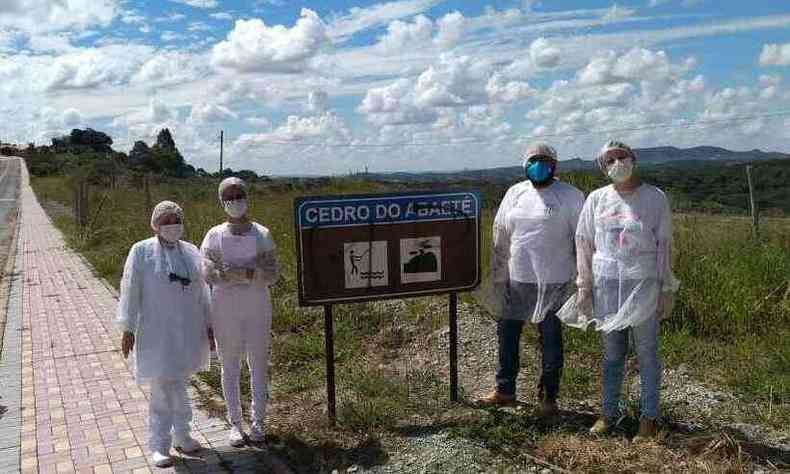 No incio da pandemia, o municpio chegou a manter uma barreira sanitria por trs semanas(foto: Divulgao/Prefeitura de Cedro do Abaet)