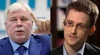  Anatoli Kucherena (esq), advogado de Edward Snowden (dir) disse que a nova autorizao permitir que ele viaje ao exterior(foto: REUTERS/Maxim Zmeyev/Reproduo )