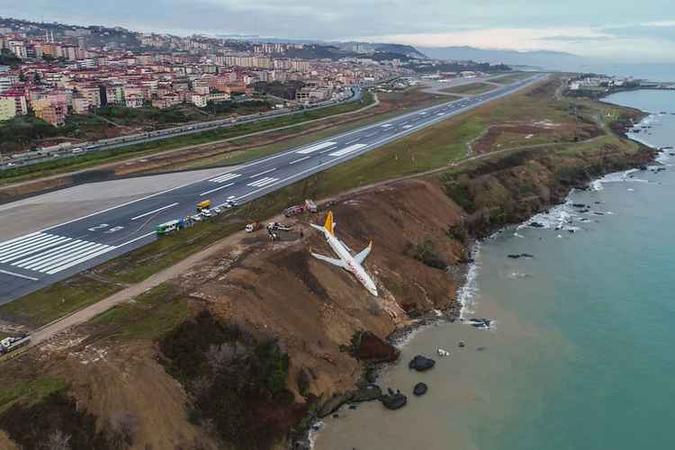 O aeroporto chegou a ser fechado brevemente, mas reabriu neste domingo de manhã(foto: STRINGER / IHLAS NEWS AGENCY / AFP) O aeroporto chegou a ser fechado brevemente, mas reabriu neste domingo de manhã(foto: STRINGER / IHLAS NEWS AGENCY / AFP)