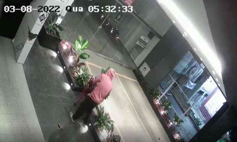Imagem de homem furtando as plantas 