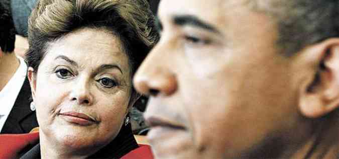 Dilma Rousseff, em encontro com Barack Obama no ano passado: a presidente se reuniu ontem com assessores para discutir as denncias(foto: Kevin Lamarque/Reuters )