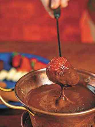 fondue sugerido como sobremesa no Paladino