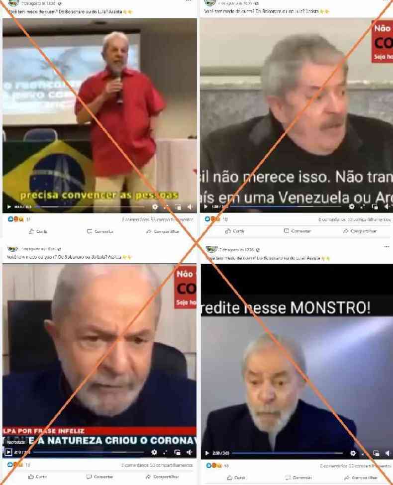 Capturas de tela feitas em 16 de agosto de 2022 de uma publicao no Facebook