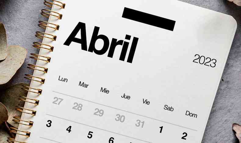 Calendrio do ms de abril