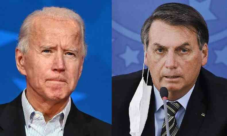 Os presidentes Joe Biden e Jair Bolsonaro(foto: AFP/Reproduo Agncia Brasil/Reproduo)