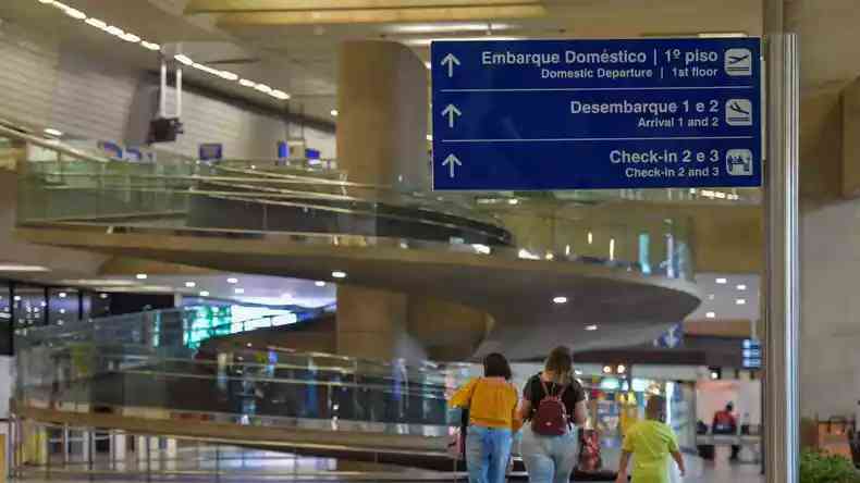 Imagem mostra viso geral do aeroporto de Confins em BH