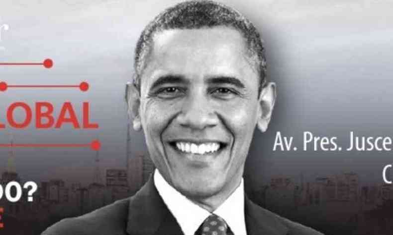Obama  o principal convidado do Frum Global em So Paulo(foto: Reproduo banner da palestra)