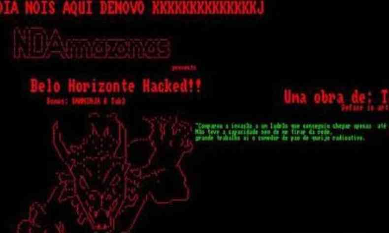 ''Oia nois aqui de novo'', anunciaram os hackers em novo ataque ao sistemda PBH(foto: Reprodução/WhatsApp)
