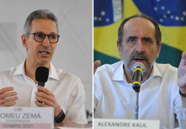 Zema deve enfrentar Kalil no segundo turno das eleições de 2022(foto: Gladyston Rodrigues/EM - Alexandre Guzanshe/EM)