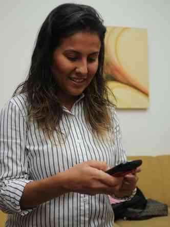 A empresária Fernanda Fonseca Coelho mudou de hábitos ao aderir à ferramenta disponível para usuários de celulares(foto: Tulio Santos/EM/D.A Press)