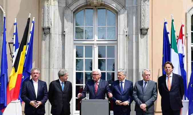 Chefes da diplomacia das seis naes se reuniram em Berlim(foto: AFP / John MACDOUGALL )