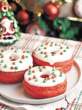 donut Red velvet american day natal