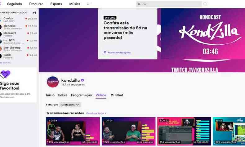 Detentor do maior canal brasileiro do YouTube, Kondzilla criou o programa Kondcast na Twitch (foto: Reproduo Twitch)