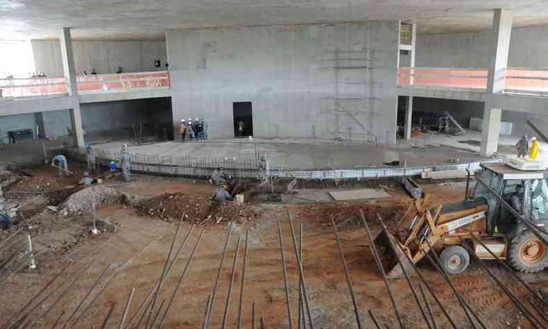 Estrutura do auditrio, que integra os nove setores do complexo Cristo Rei: obra movida por doaes nos ltimos cinco anos deve ficar pronta at 2022(foto: Paulo Filgueiras/EM/D.A PRESS)