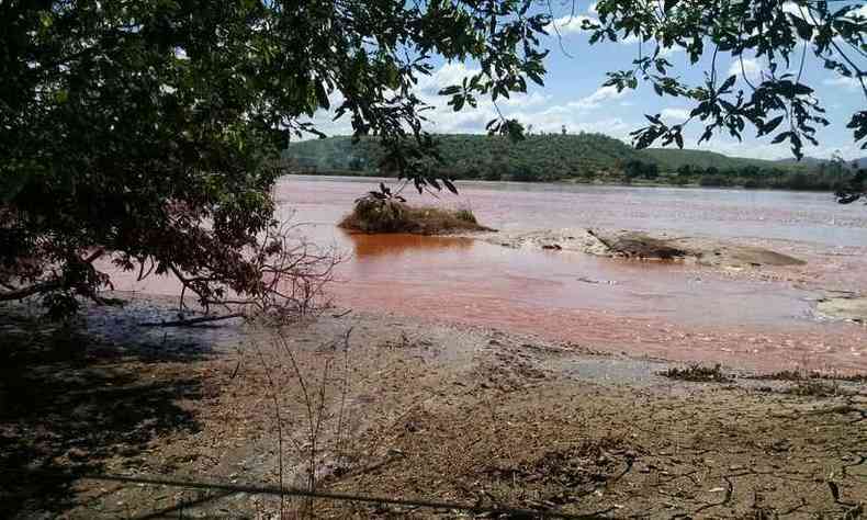 Lama de rejeitos de minrio que sedimentou as margens e ilhas do Rio Doce impediram pesca e produo, trazendo prejuzo para pequenos agricultores e pescadores Crdito Data de Entrada 11/05/2016 (foto: Charles Albert/Divulgao)