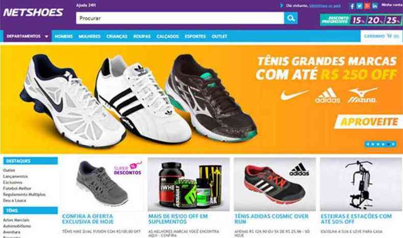 No Brasil, a Netshoes  top of mind no mercado on-line de produtos esportivos(foto: Reproduo/Internet)