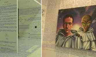 Bruno transformou seu quarto em uma espcie de museu, registrando nas paredes informaes criptografadas(foto: Reproduo/ Facebook)