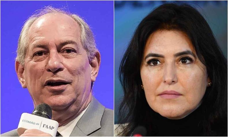 Ciro Gomes e Simone Tebet dispararam críticas a Lula, que tenta conquistar os eleitores dos candidatos da terceira via(foto: Reprodução/AFP) Montagem com Ciro Gomes e Simone Tebet