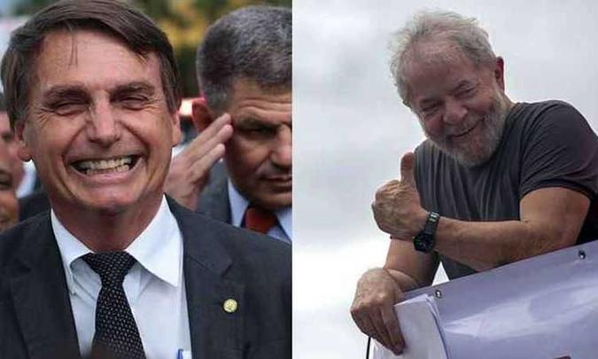 Jair Bolsonaro e Lula podem ter as candidaturas barradas no TSE(foto: Luis Nova/Esp. CB/D.A Press e Mauro Pimentel/AFP) Jair Bolsonaro e Lula podem ter as candidaturas barradas no TSE(foto: Luis Nova/Esp. CB/D.A Press e Mauro Pimentel/AFP)