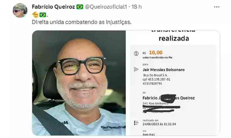 Fabrcio Queiroz mostra PIX a Bolsonaro