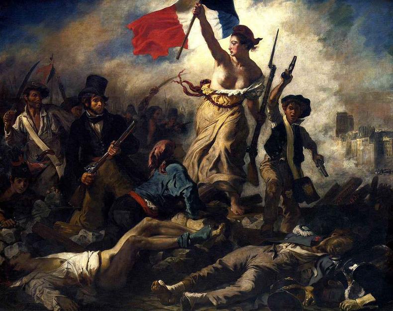 A liberdade guiando o povo, de Eugene Delacroix, quadro exposto no Louvre