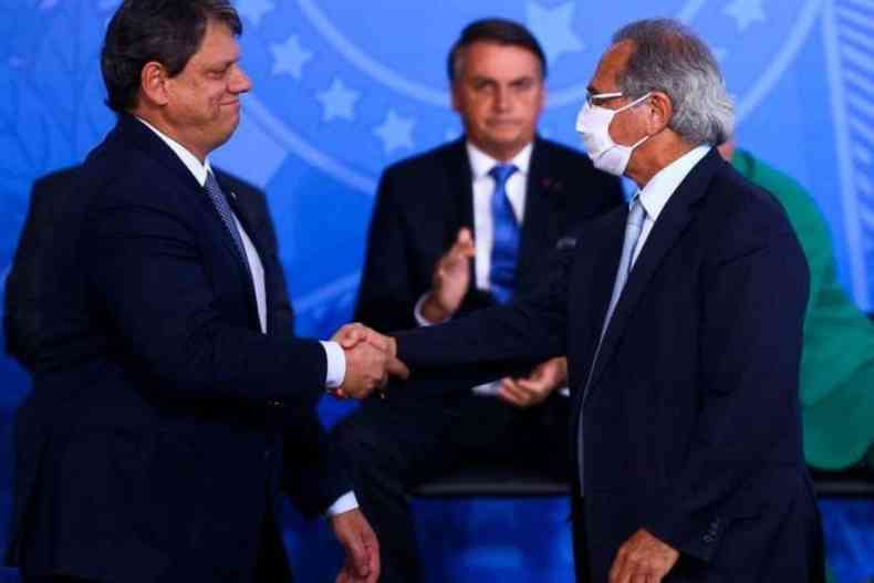 Tarcsio e Guedes ainda durante a gesto Bolsonaro