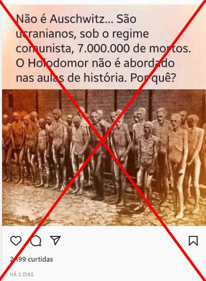 Captura de tela feita em 15 de fevereiro de 2022 de uma publicao no Instagram