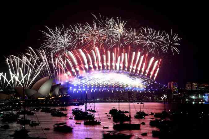 Australianos festejam o incio de 2018!Saeed KHAN / AFP