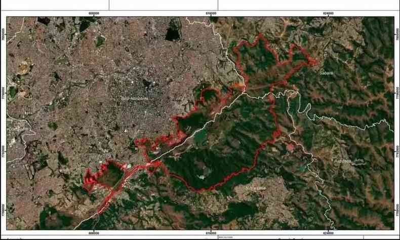 Mapa da rea protegida por portaria de tombamento provisrio do Iepha