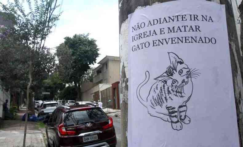 Cartaz no bairro Santo Antnio denuncia maus-tratos aos animais