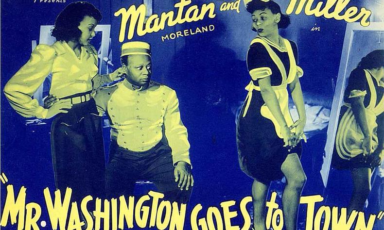 Cartaz do filme 'Mr Washington goes to town' mostra personagens negros