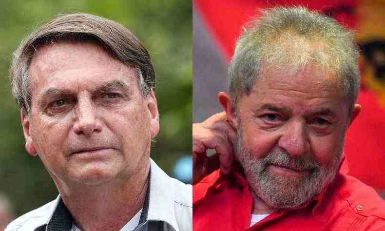 Presidente Jair Bolsonaro (sem partido) e ex-presidente Luiz Inácio Lula da Silva (PT)