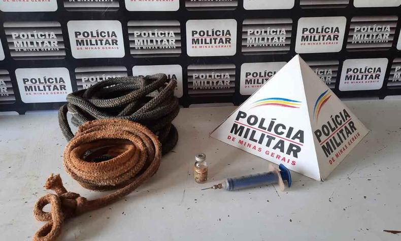 Os criminosos aplicavam tranquilizantes nos animais para faciliar o transporte(foto: Divulgação/Polícia Militar) Os criminosos aplicavam tranquilizantes nos animais para faciliar o transporte