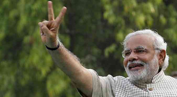 Narendra Modi, antes da confirmao do resultado eleitoral. J estava confiante(foto: Amit Dave/Reuters)