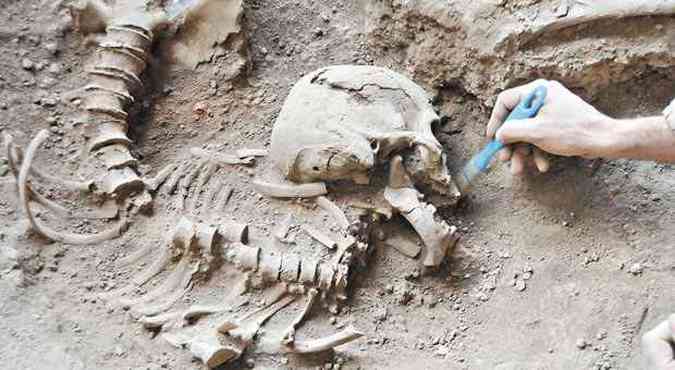 Esqueletos tiveram rituais sofisticados de sepultamento(foto: PAULO FILGUEIRAS/EM/D.A PRESS)