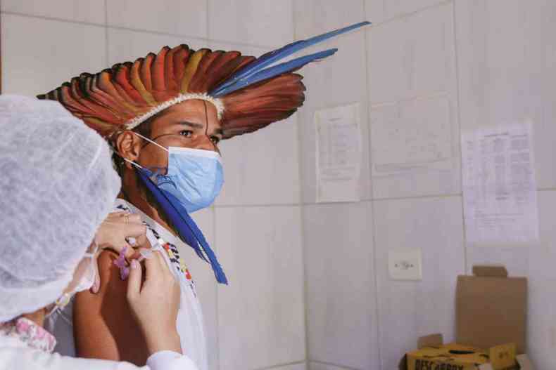 Membros da tribo Xacuru Kariri j foram vacinados contra a COVID-19(foto: Prefeitura de Caldas/divulgao)