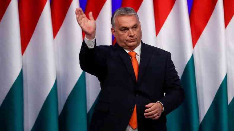 Primeiro-ministro da Hungria após pronunciamento em 12 de fevereiro de 2022