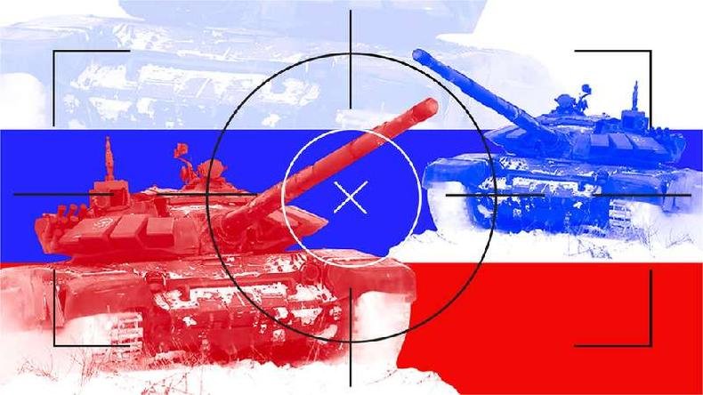 Ilustra��o com tanques russos
