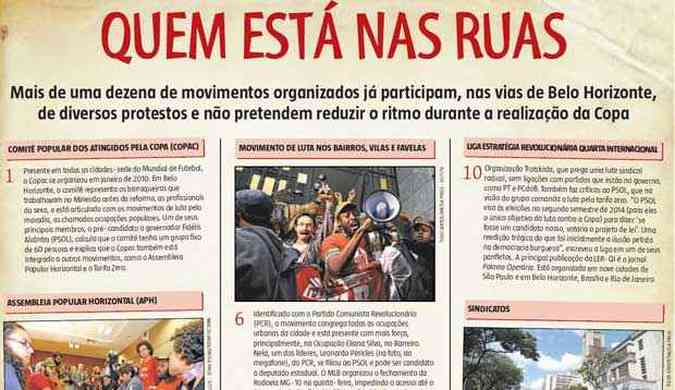 Clique para ampliar e saber mais sobre os grupos que esto nas ruas(foto: EM / DA Press)