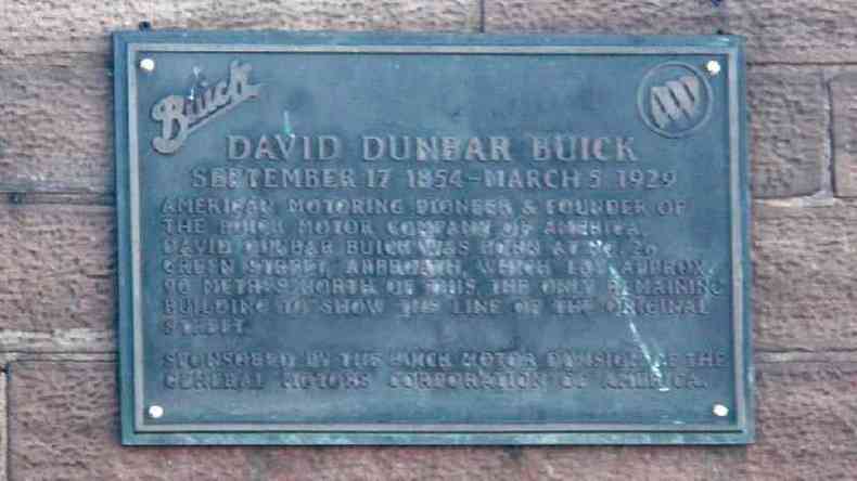 Placa homenageando David Buick