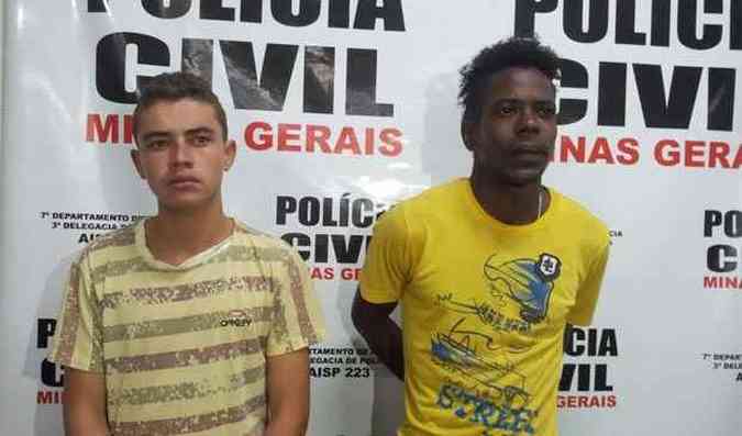 Michael Jordan Alves Moura, de 18 anos,(Esq.) foi quem deu o tiro na jovem. Danilo Menezes de Almeida, de 30, estava no Bairro Morada Nova(foto: Polcia Civil/Divulgao)