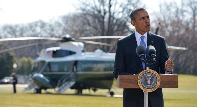 Obama fala sobre a situação na Ucrânia em jardim da Casa Branca(foto: Mandel NGAN/AFP) Obama fala sobre a situação na Ucrânia em jardim da Casa Branca(foto: Mandel NGAN/AFP)