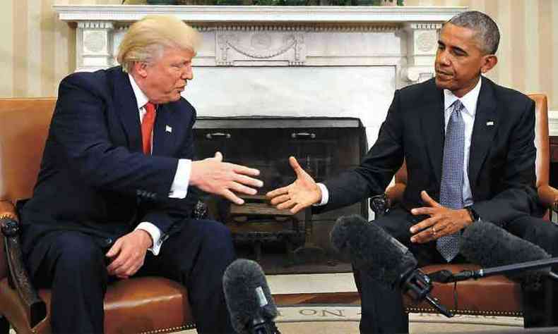 Donald Trump  recebido por Obama na Casa Branca(foto: JIM WATSON/AFP 10/11/16)