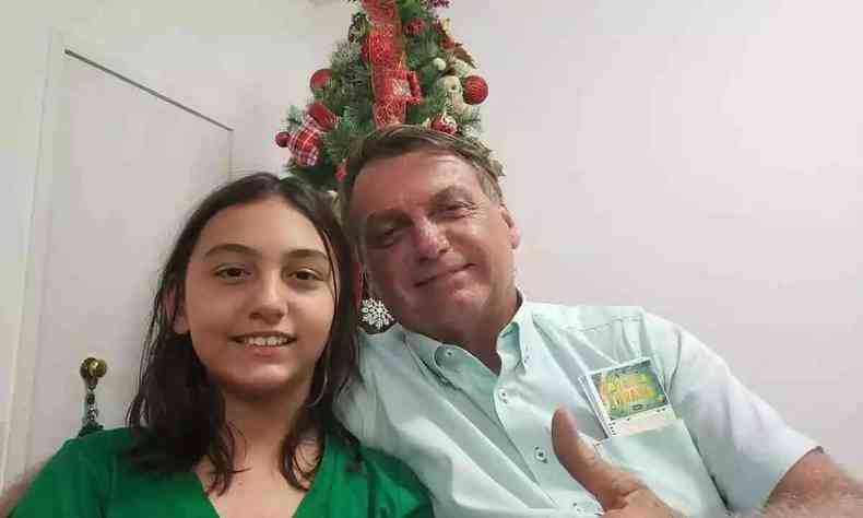 Jair Bolsonaro e a filha Laura