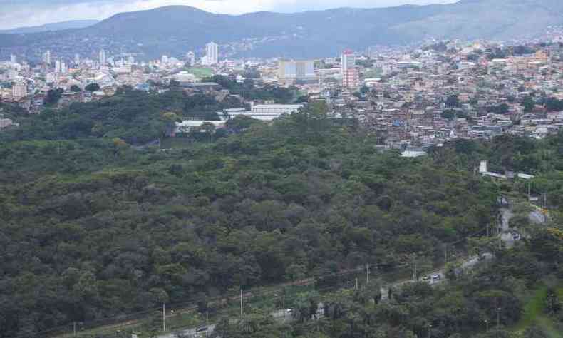 rea verde da UFMG foi dividida em duas partes na poca da construo da Avenida Carlos Luz(foto: Edsio Ferreira/EM/D.A PRESS)