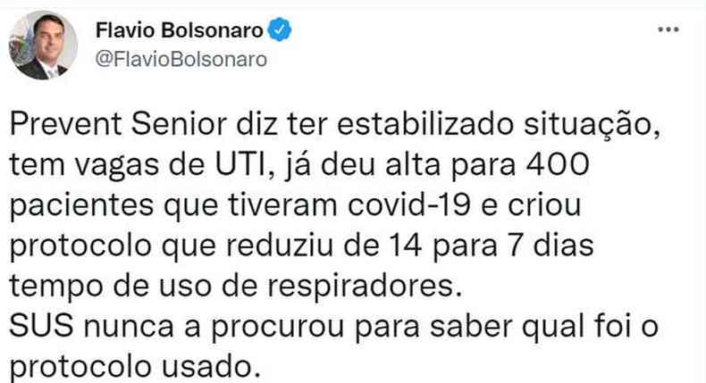 Post Flvio Bolsonaro