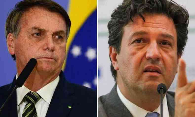 Com opinies divergentes, Bolsonaro e Mandetta protagonizaram debates pblicos mesmo aps a sada do ministro do comando da Sade(foto: Agncia Brasil)