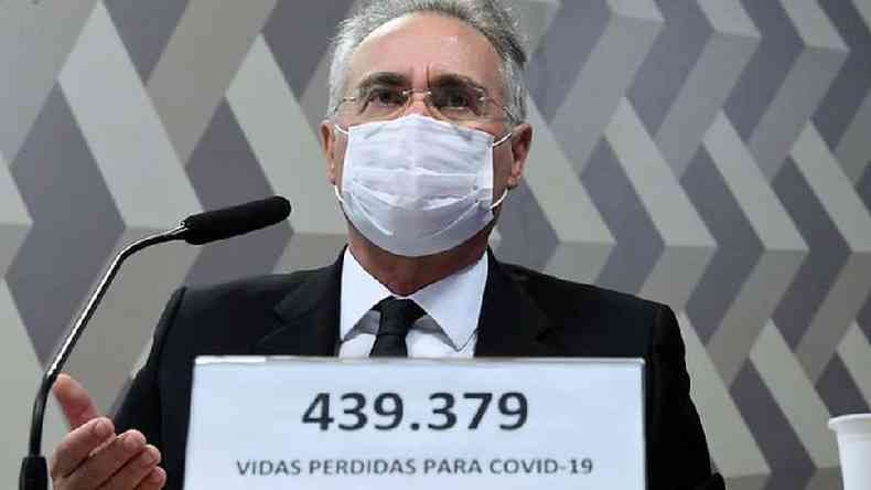 O relator da CPI da Pandemia, Renan Calheiros (MDB-AL), afirmou nesta quarta-feira que Pazuello 'mentiu muito' em seu primeiro dia de depoimento(foto: Edilson Rodrigues/Agncia Senado)